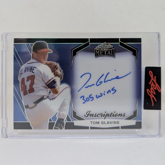 Tom Glavine 2024 Leaf Metal Inscriptions On Card Autograph 305 Wins HOF Signed - Picture 1 of 2